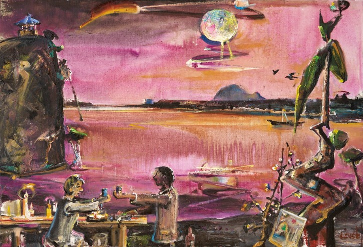 남한강의 축배, Oil painting, 53×78cm.jpg